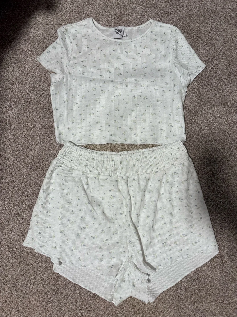 Princess Polly White Floral Pajama Set Medium